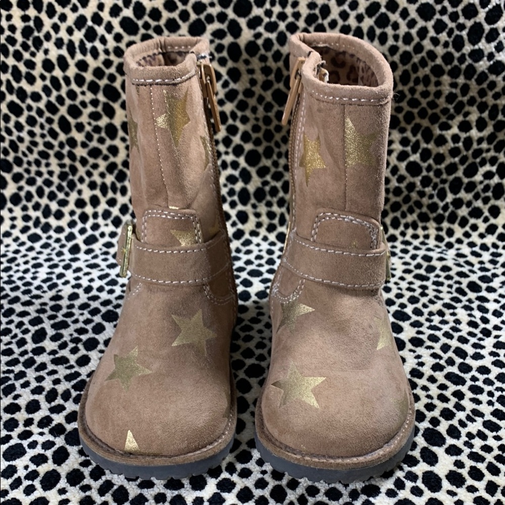 Cat & Jack Kids Brown Star Booties Baby Size 5